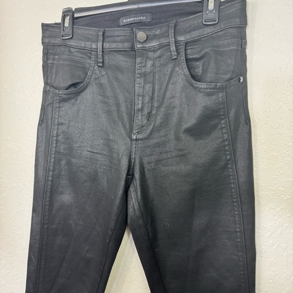 BCBGMaxAzria pants Black size 30 high waisted‎ coated skinny dressy Jeans - Picture 3 of 9